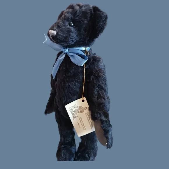 Terry Klink vtg yesterday's memories mohair bear '16" blk/gray - Picture 3 of 7